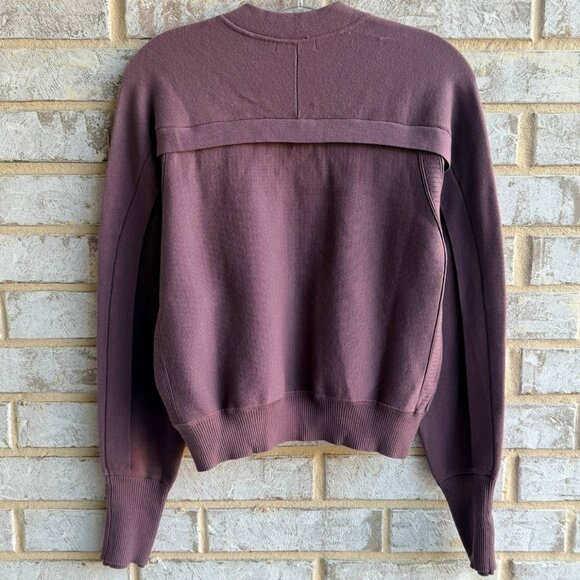 Athleta Long Sleeve Zip Up Round Neck Cardigan Sweater Mauve Pink Women's Size M - Picture 2 of 9